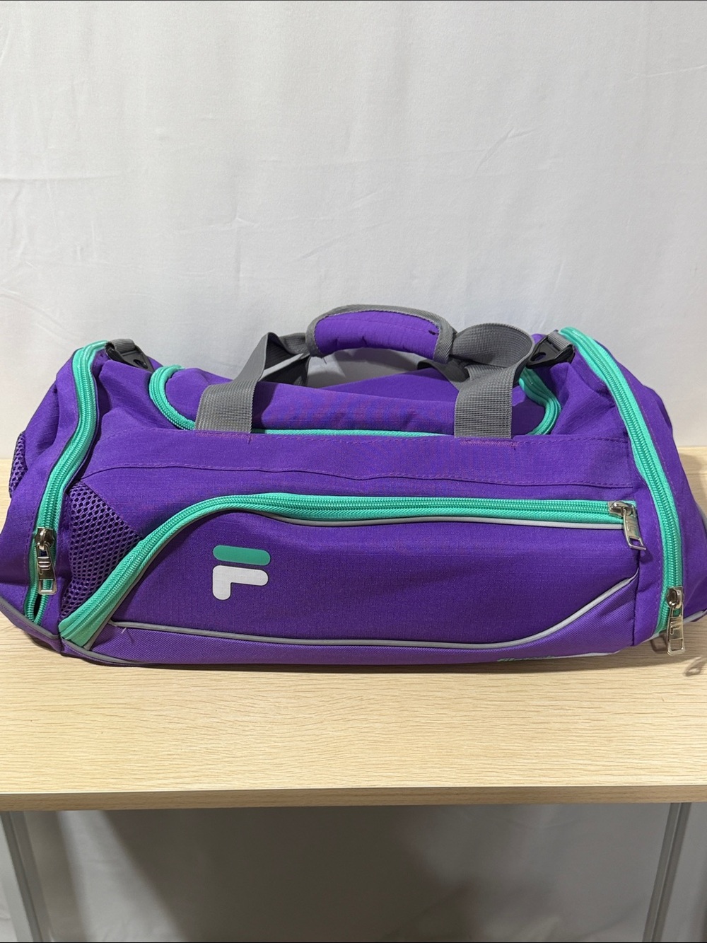 Fila Purple Duffel Bag with Teal Trim